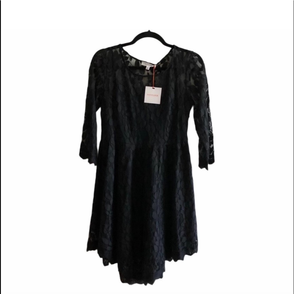 Dailylook Lace Black Mini Flare Dress